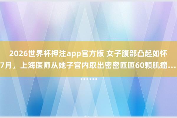 2026世界杯押注app官方版 女子腹部凸起如怀胎7月，上海医师从她子宫内取出密密匝匝60颗肌瘤……