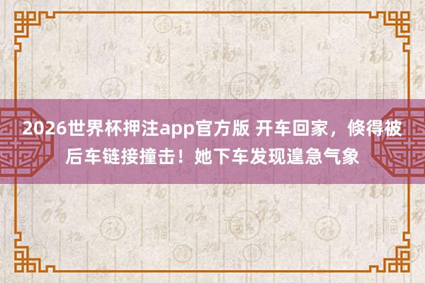 2026世界杯押注app官方版 开车回家，倏得被后车链接撞击！她下车发现遑急气象