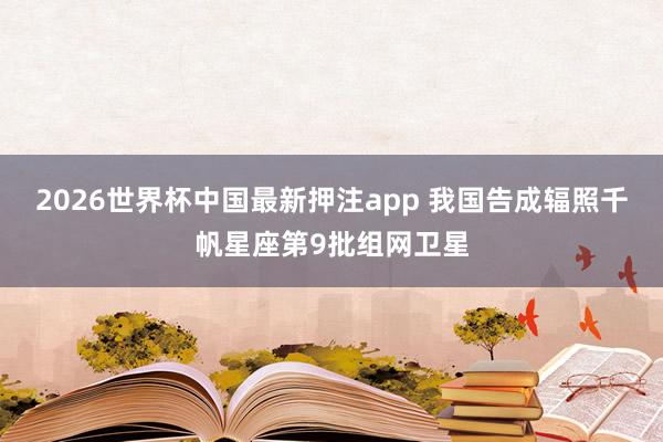 2026世界杯中国最新押注app 我国告成辐照千帆星座第9批组网卫星