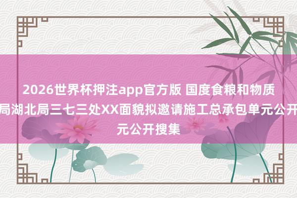 2026世界杯押注app官方版 国度食粮和物质储备局湖北局三七三处XX面貌拟邀请施工总承包单元公开搜集
