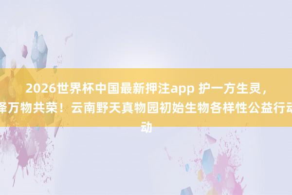 2026世界杯中国最新押注app 护一方生灵，泽万物共荣！云南野天真物园初始生物各样性公益行动