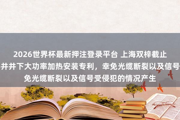 2026世界杯最新押注登录平台 上海双梓截止科技赢得用于水平井井下大功率加热安装专利，幸免光缆断裂以及信号受侵犯的情况产生