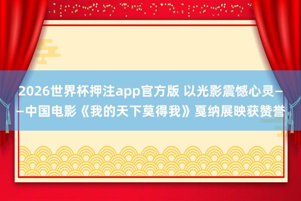 2026世界杯押注app官方版 以光影震憾心灵——中国电影《我的天下莫得我》戛纳展映获赞誉