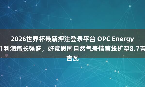 2026世界杯最新押注登录平台 OPC Energy Q1利润增长强盛，好意思国自然气表情管线扩至8.7吉瓦