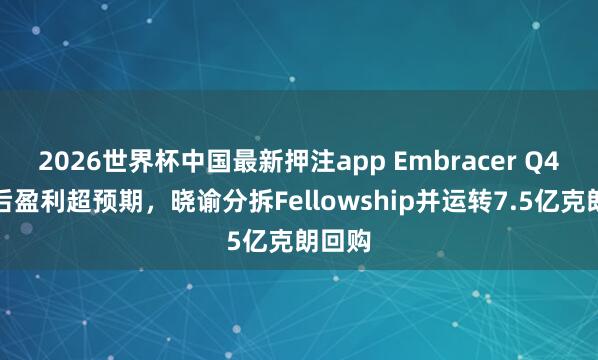 2026世界杯中国最新押注app Embracer Q4转机后盈利超预期，晓谕分拆Fellowship并运转7.5亿克朗回购