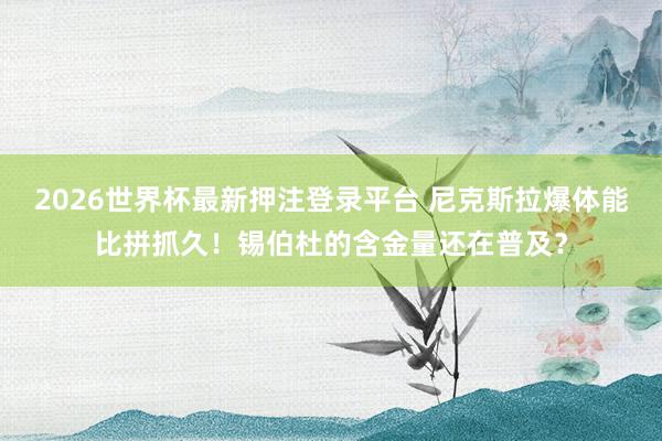 2026世界杯最新押注登录平台 尼克斯拉爆体能比拼抓久！锡伯杜的含金量还在普及？