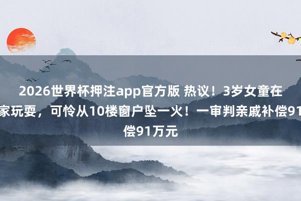 2026世界杯押注app官方版 热议!3岁女童在亲戚家玩耍,可怜从10楼窗户坠一火!一审判亲戚补偿91万元